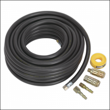 Sealey AHK01 Air Hose Kit with Connectors 15m x 8mm