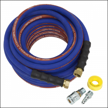 Sealey AHK04 High Flow Air Hose Kit with PCL 100 Series Adaptors 15m x 13mm