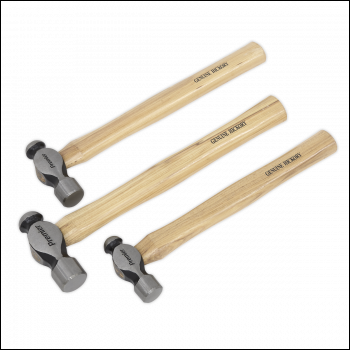 Sealey AK203 Premier Ball Pein Hammer Set 3pc Hickory Shafts