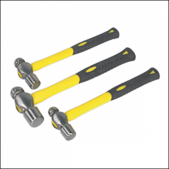 Sealey AK2031 Premier Ball Pein Hammer Set with Fibreglass Shafts 3pc