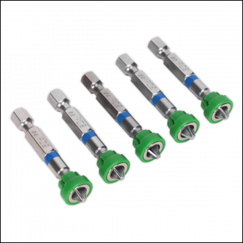 Sealey AK210523 Premier Pozi Power Tool Bit with Magnetic Holder #2 x 50mm - Pack of 5