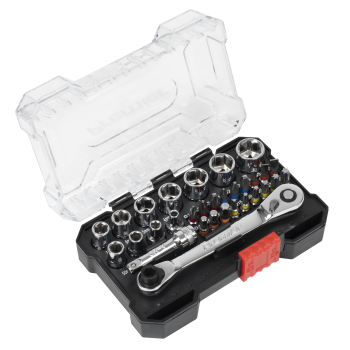Sealey AK2111 Premier Socket & Colour-Coded Bit Set 1/4 inch Sq Drive 31pc