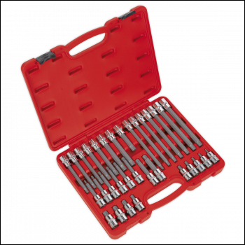 Sealey AK2198 Premier Ribe Socket Bit Set 1/2 inch Sq Drive 32pc