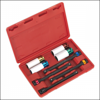 Sealey AK2243 Torque Stick & Aluminium Wheel Impact Socket Set 1/2 inch Sq Drive 8pc