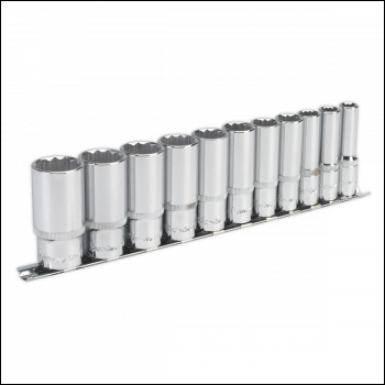Sealey AK2673 Premier Imperial Deep Socket Set 3/8 inch Sq Drive 12-point 11pc