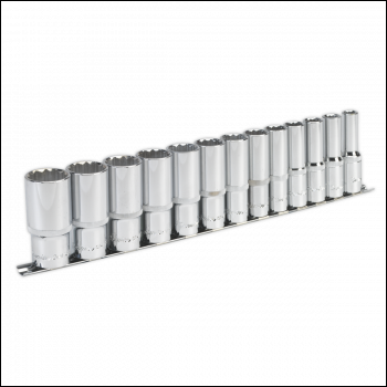 Sealey AK2675 Premier Imperial Deep Socket Set 1/2 inch Sq Drive 12-point 13pc