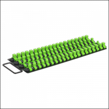 Sealey AK27051HV Premier Socket Rail Tray 1/4 inch , 3/8 inch  & 1/2 inch Sq Drive - Hi-Vis Green