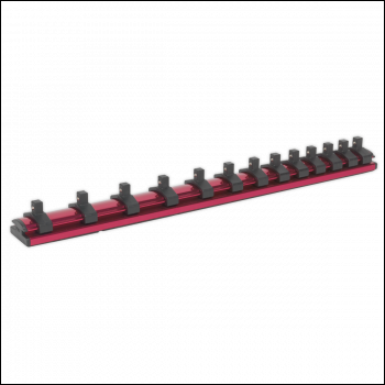 Sealey AK27082 Premier Socket Retaining Rail Magnetic 1/4 inch Sq Drive 13 Clips