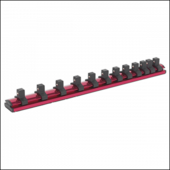 Sealey AK27083 Premier Socket Retaining Rail Magnetic 3/8 inch Sq Drive 12 Clips