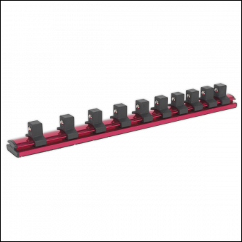 Sealey AK27084 Premier Socket Retaining Rail Magnetic 1/2 inch Sq Drive 10 Clips