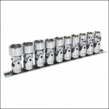 Sealey AK2710 Premier Universal Joint Socket Set 3/8 inch Sq Drive 10pc