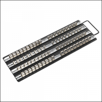 Sealey AK271B Premier Socket Rail Tray 1/4 inch , 3/8 inch  & 1/2 inch Sq Drive - Black