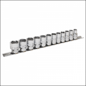 Sealey AK2741 Premier Black Lock-On™ Socket Set 3/8 inch Sq Drive 12pc