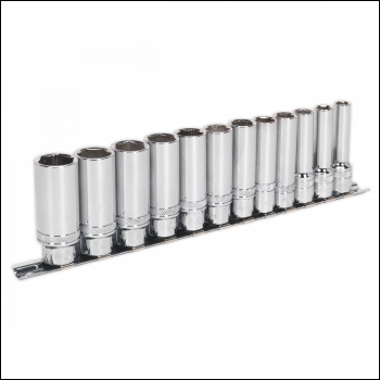 Sealey AK2744 Premier Deep Lock-On™ Socket Set 3/8 inch Sq Drive 12pc