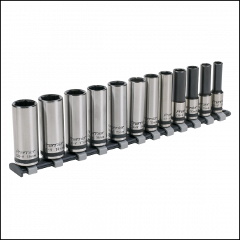 Sealey AK2744B Premier Black Deep Lock-On™ Socket Set 3/8 inch Sq Drive 12pc