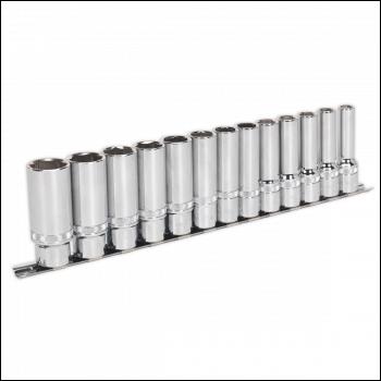 Sealey AK2745 Premier Deep Lock-On™ Socket Set 1/2 inch Sq Drive 13pc