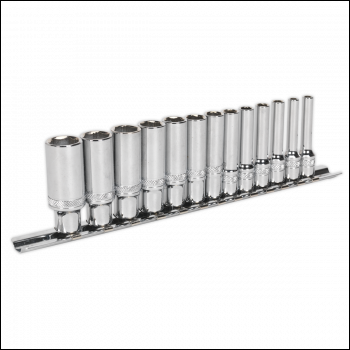 Sealey AK2747 Premier Deep Lock-On™ Socket Set 1/4 inch Sq Drive 13pc