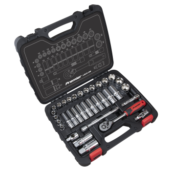 Sealey AK27481 Premier Lock-On™ Socket Set 3/8 inch Sq Drive 34pc