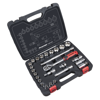 Sealey AK27482 Premier Lock-On™ Socket Set 1/2 inch Sq Drive 26pc