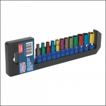 Sealey AK282 Premier Multi-Coloured Socket Set 1/4 inch Sq Drive 12pc