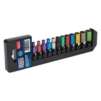Sealey AK282 Premier Multi-Coloured Socket Set 1/4 inch Sq Drive 12pc