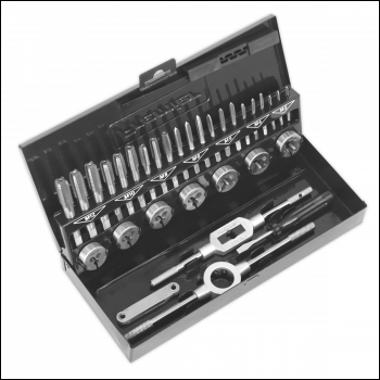 Sealey AK3015HSS Metric Tap & Die Set Split Dies 32pc - HSS 4341
