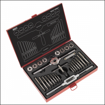 Sealey AK3028 Metric Tap & Die Set Split Dies 28pc