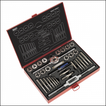 Sealey AK3033 Metric/UNF/BSP Tap & Die Set Split Dies 33pc