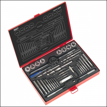 Sealey AK3037 Metric Tap & Die Set Split Dies 37pc