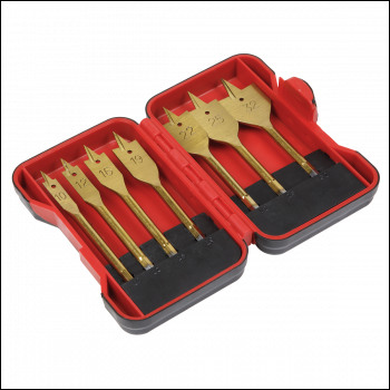 Sealey AK3707FW Titanium Coated Flat Wood Drill Bit Set 7pc