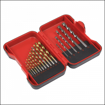 Sealey AK3717TCM HSS/Masonry Drill Bit Set 17pc