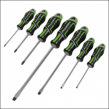 Sealey AK4321HV Premier GripMAX® Screwdriver Set 7pc - Hi-Vis Green