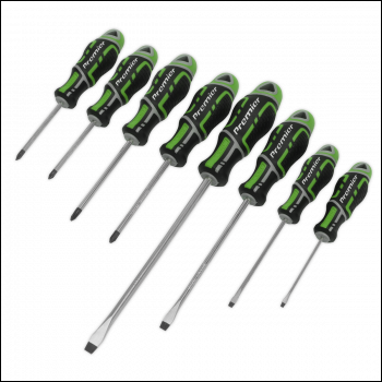 Sealey AK4322HV Premier GripMAX® Screwdriver Set 8pc - Hi-Vis Green