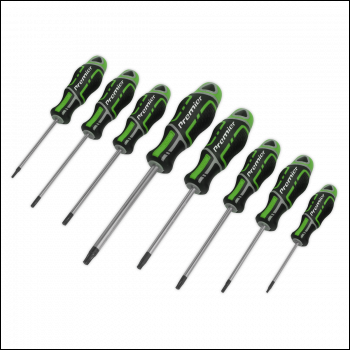 Sealey AK4323HV Premier GripMAX® Security TRX-Star* Screwdriver Set 8pc - Hi-Vis Green