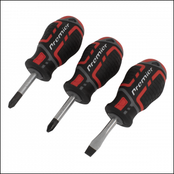 Sealey AK4328 Premier GripMAX® Stubby Screwdriver Set 3pc