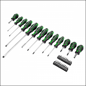 Sealey AK4370HV Premier GripMAX® Screwdriver & Bit Set 33pc - Hi-Vis Green