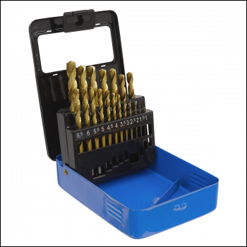 Sealey AK4719 HSS Fully Ground Drill Bit Set 19pc - DIN 338