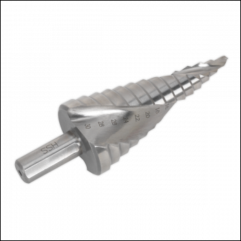 Sealey AK4748 Double Spiral HSS 4341 Step Drill Bit 4-30mm