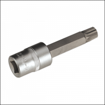 Sealey AK5531 Premier Spline Socket Bit 1/2 inch Sq Drive M14 x 100mm