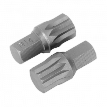 Sealey AK5532 Premier Spline Bit M14 x 30mm - Pack of 2
