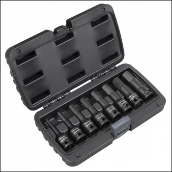 Sealey AK5600 Premier Imperial Hex Impact Socket Bit Set 1/2 inch Sq Drive 8pc