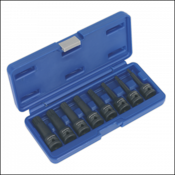 Sealey AK5604 Premier Spline Impact Socket Bit Set 1/2 inch Sq Drive 8pc