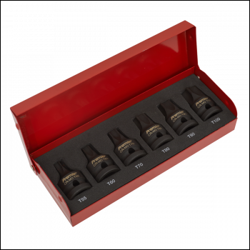 Sealey AK5607 Premier TRX-Star* Impact Socket Bit Set 1/2 inch Sq Drive 6pc