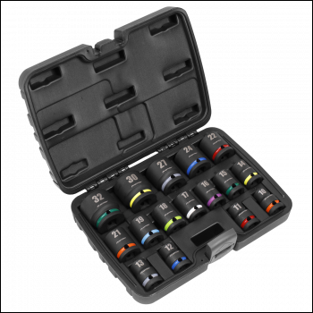 Sealey AK5625M Premier Impact Socket Set 1/2 inch Sq Drive 16pc