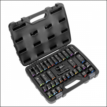 Sealey AK5633M Premier Impact Socket Set 3/8 inch Sq Drive 36pc