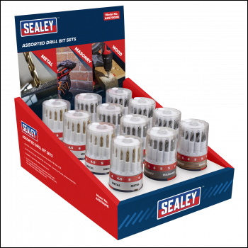 Sealey AK5700DB Assorted Drill Bit Sets - Display Box of 12