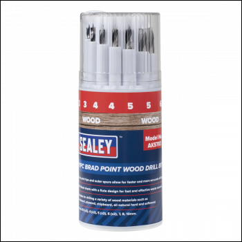 Sealey AK5703 Brad Point Wood Drill Bit Set 11pc