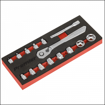 Sealey AK5783 Premier Platinum Low Profile Socket Set 1/4 inch Sq Drive 15pc