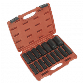 Sealey AK5816M Premier Deep Impact Socket Set 1/2 inch Sq Drive 16pc