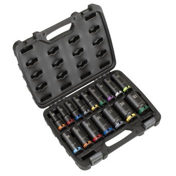 Sealey AK58170M Lock-On™ Deep Impact Socket Set 1/2 inch Sq Drive 16pc